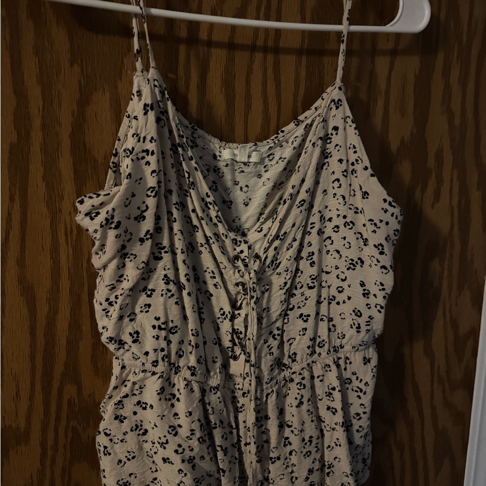 Maurices Cream Tank with Black Floral Spots